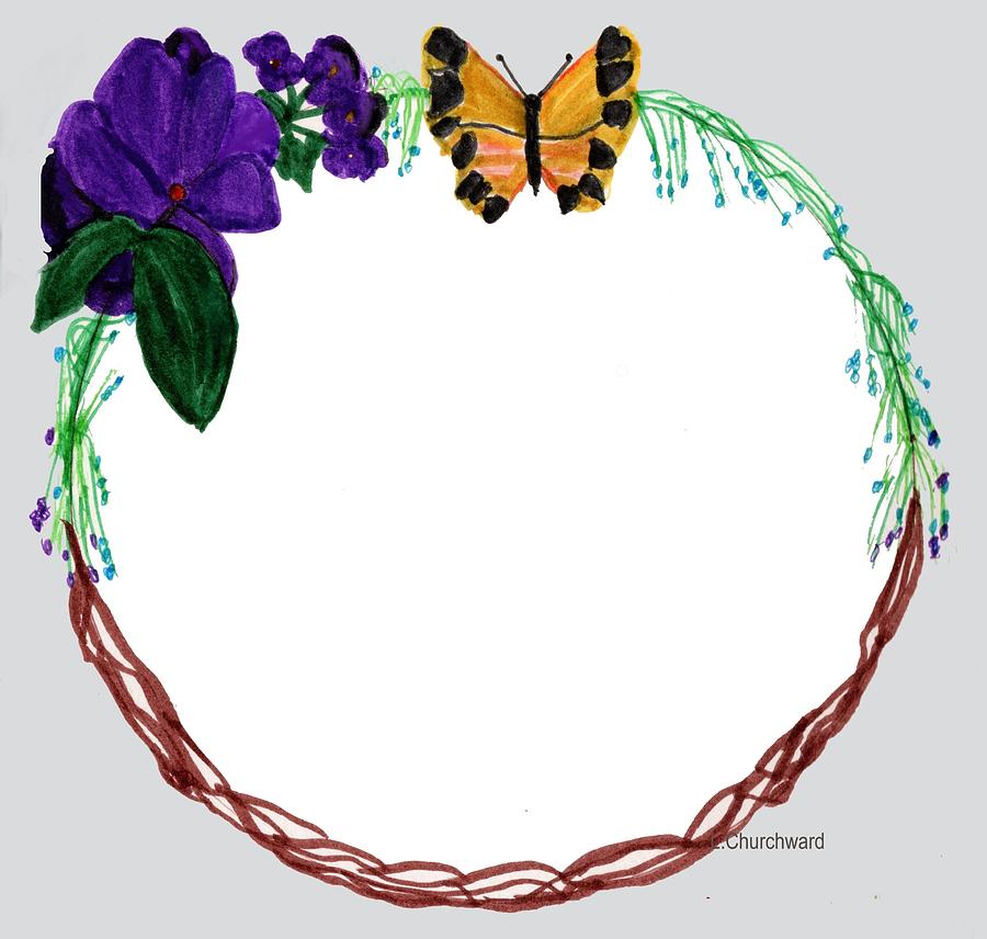 Butterfly Wreath Painting by Lois Churchward - Fine Art America