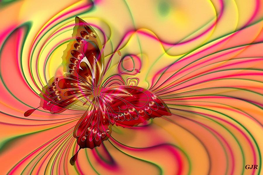 Butterflycalia Catus 1 No. 2 - Abstract Butterfly. L A S Digital Art
