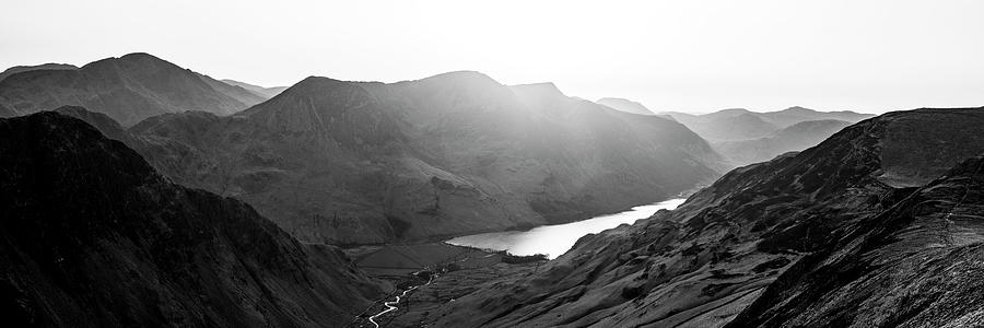 Buttermere Valley Lake District Black and White Photograph by Sonny Ryse