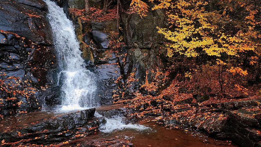 Buttermilk Falls Autumn Wide Angle Photograph by Jason Fink