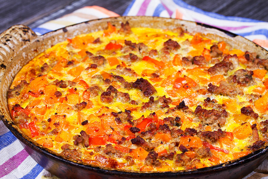 Butternut squash and sausage frittata. Photograph by Freeskyline