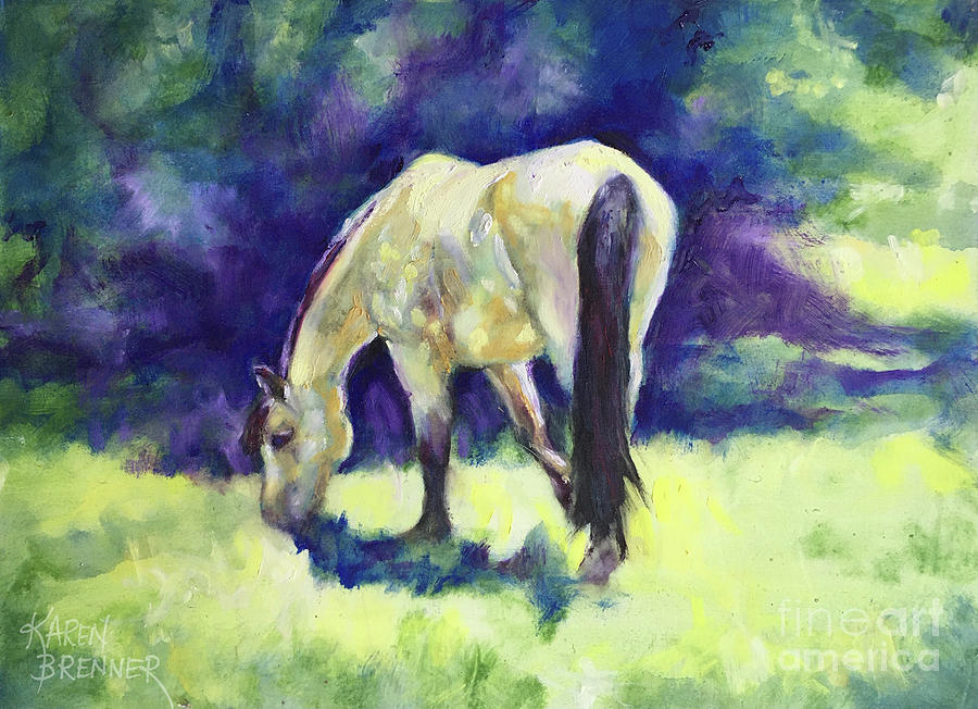 Horse Painting - Butterscotch by Karen Brenner