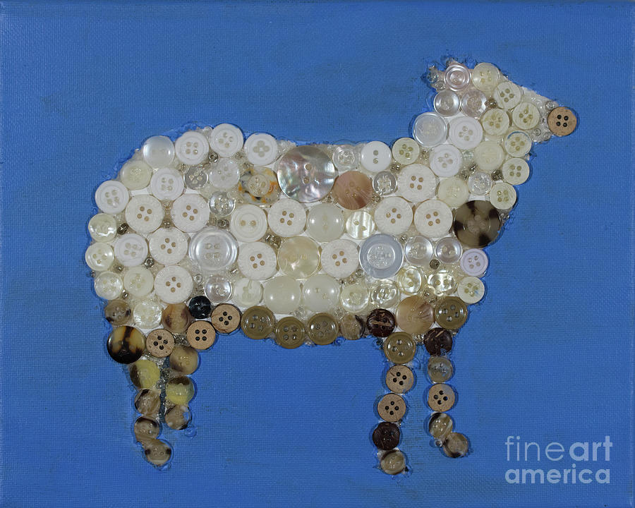 Button Sheep One Mixed Media by Norma Appleton