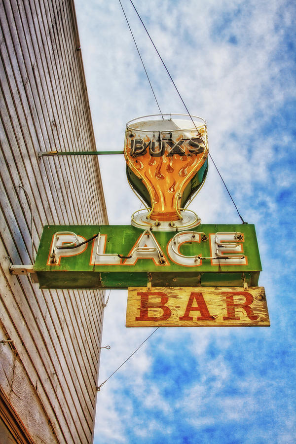 Buxs Place sign - Challis, Idaho Digital Art by Tatiana Travelways