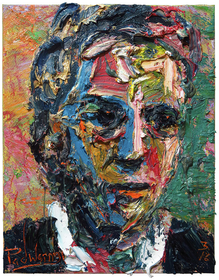 Buy-original-Face Portrait-outsider-pop art deco-Expressionist Oil ...