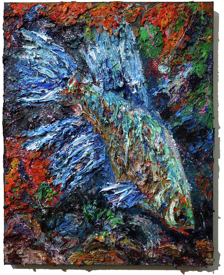 Buy Original Good Fortune Fish Oil on Canvas-Expressionist Oil Painting ...