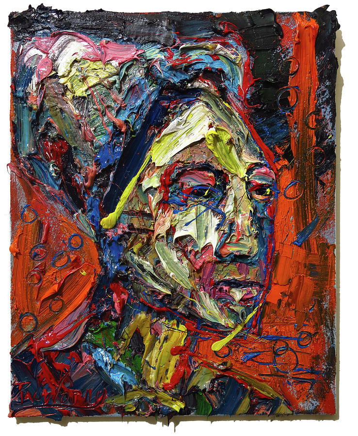 Buy Original impasto face painting- Portrait art Painting- outsider-pop ...