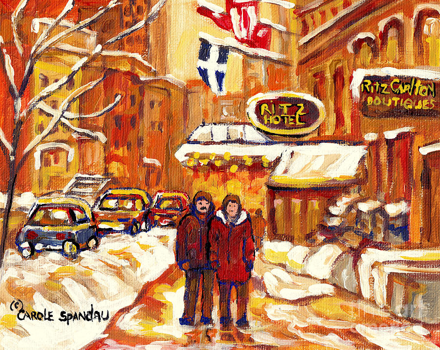 Buy Original Ritz Carlton Paintings Prints And Products C Spandau Best Montreal Winter Scenes Painting by Carole Spandau