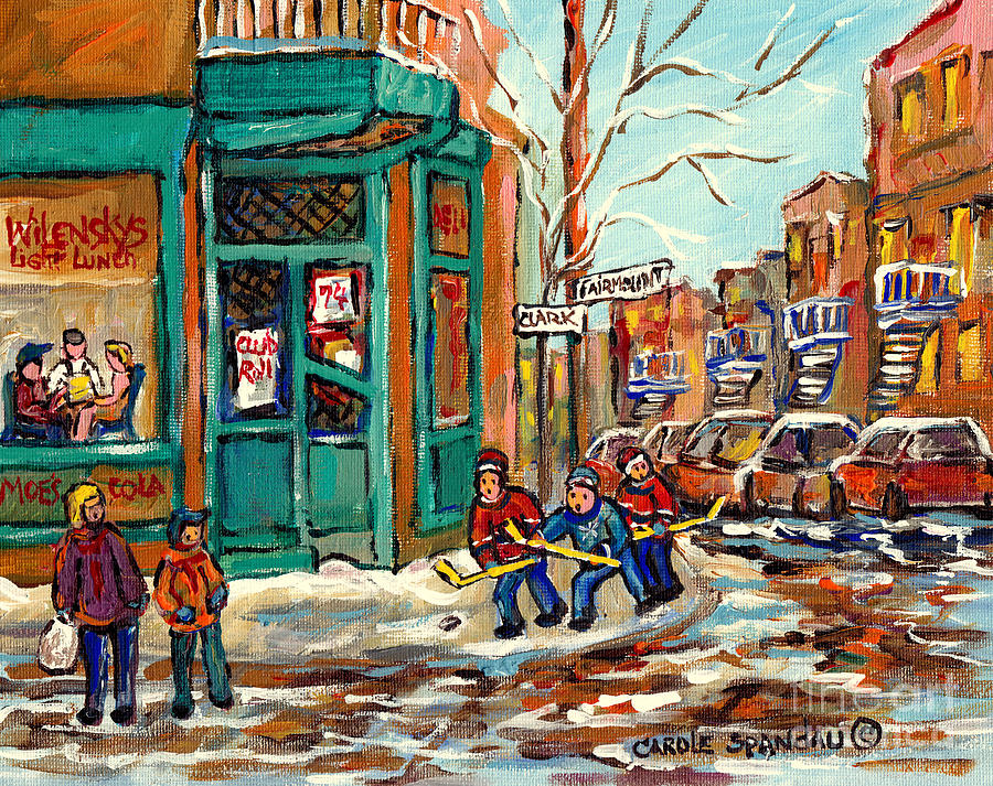 Buy Original Wilenskys Diner  Paintings Prints And Products C Spandau Best Montreal Winter Scenes Painting by Carole Spandau