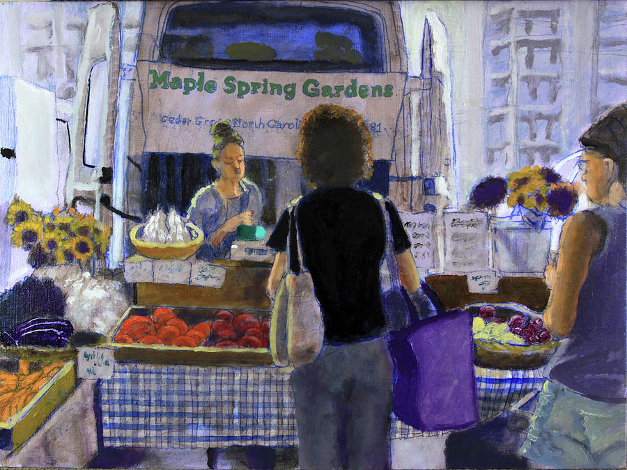 Buying Your Produce Painting by David Zimmerman