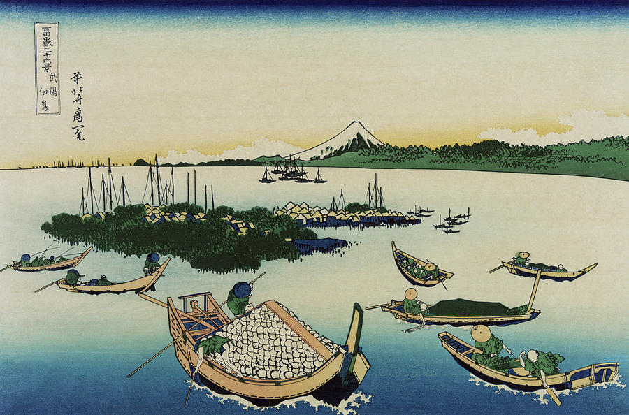 Buyo Tsukudajima - Thirty Six Views of Mount Fuji - Hokusai 