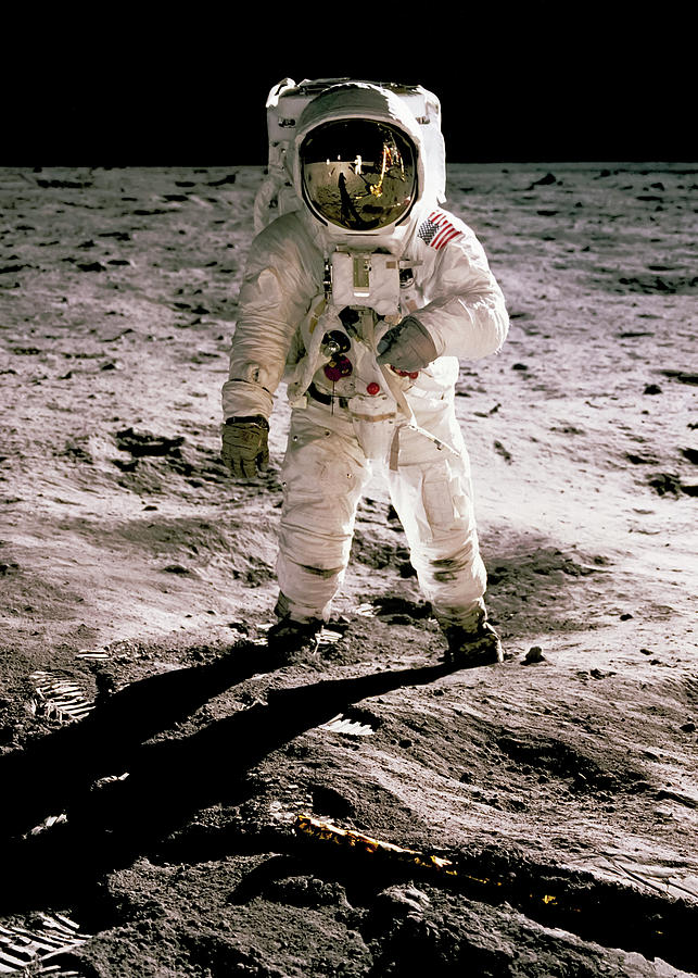 Space Photograph - Buzz Aldrin by Mango Art