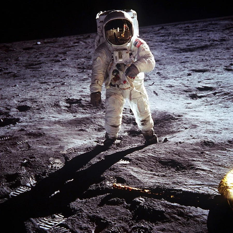 Space Photograph - Buzz Aldrin On The Moon by Restored Vintage Shop