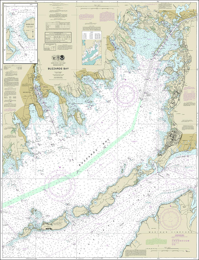 Buzzards Bay Nautical Chart 13230 No Borders Digital Art by John ...