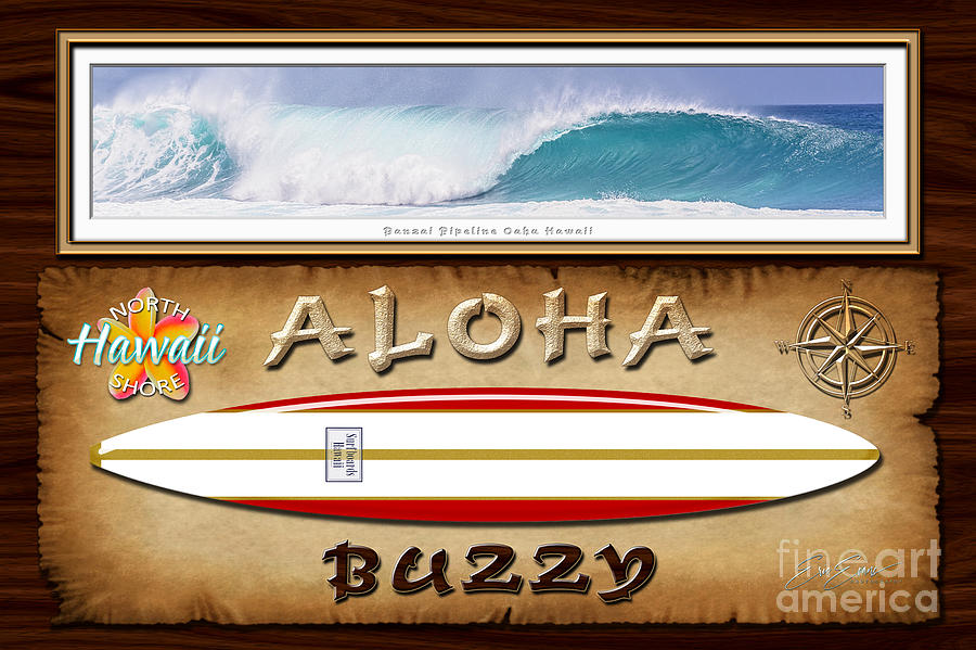 Surfboards Photograph - Buzzy Trent - A tribute to Big Wave Surfing Pioneer by Aloha Art