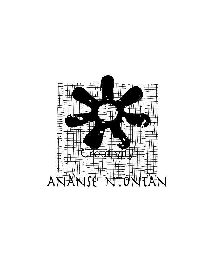 BW Adinkra Symbol Ananse Ntontan with Pattern Digital Art by Kandy Hurley