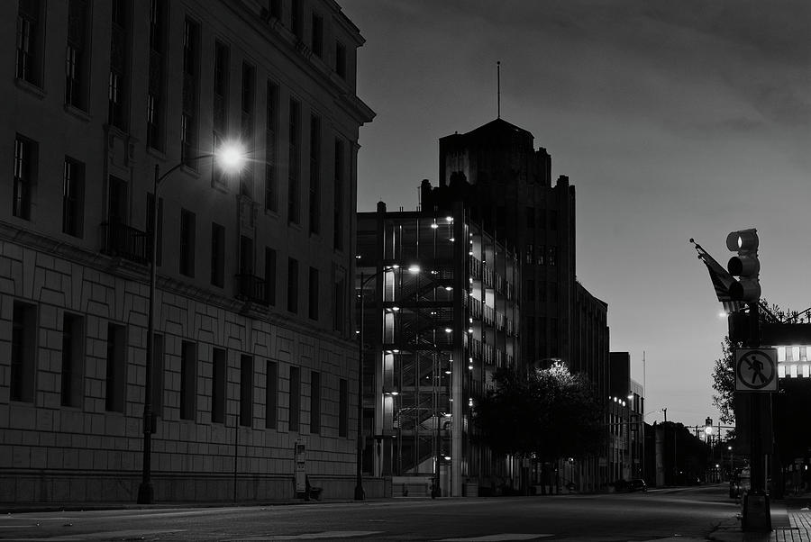 BW - Downtown City Streets Photograph by Eric Hafner