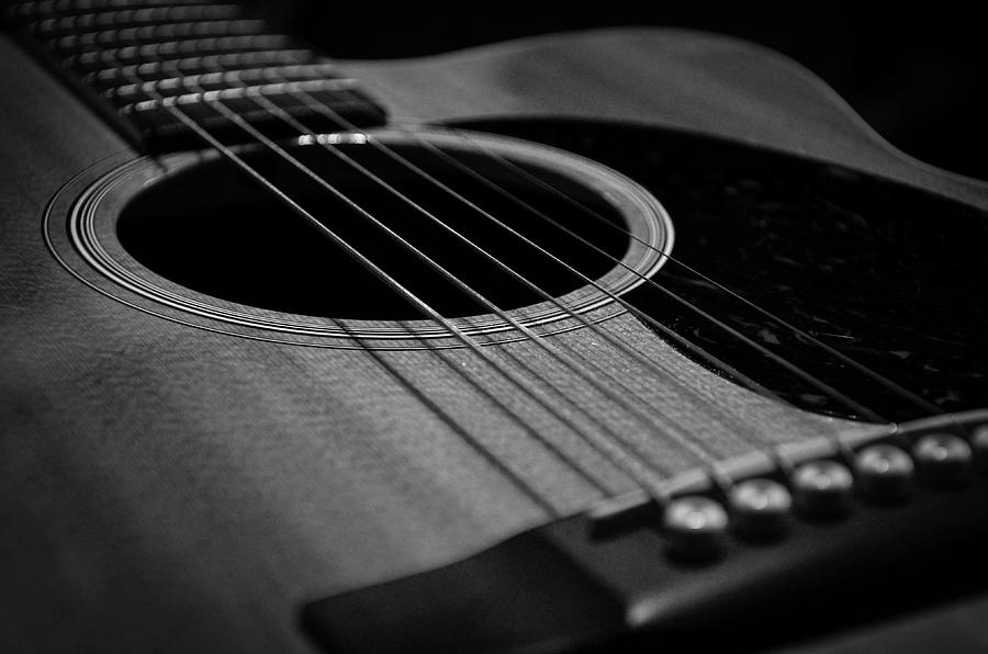 BW Guitar Photograph by Michael Cafiero - Fine Art America