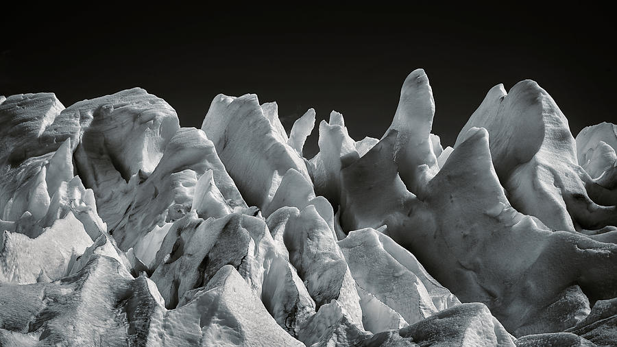 Bw Ice Peaks Fine Art Photograph