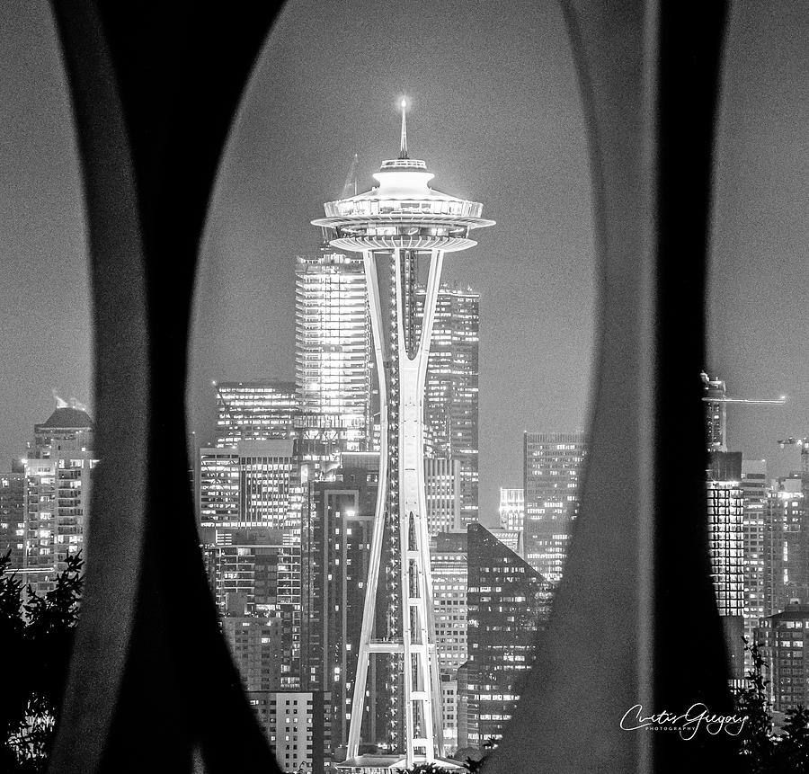 Bw Space Needle Photograph