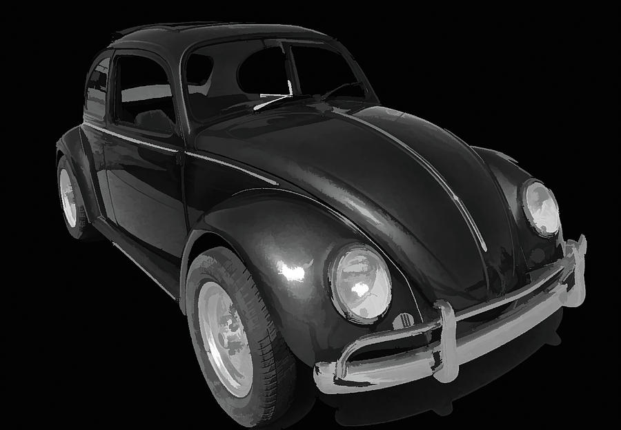 BW Stylized Volkswagen Beetle Photograph by Cathy Anderson