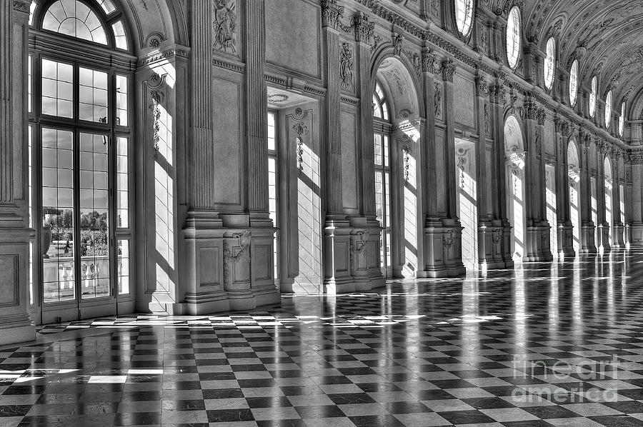 BW The Great Gallery or Diana Gallery Photograph by Paolo Signorini
