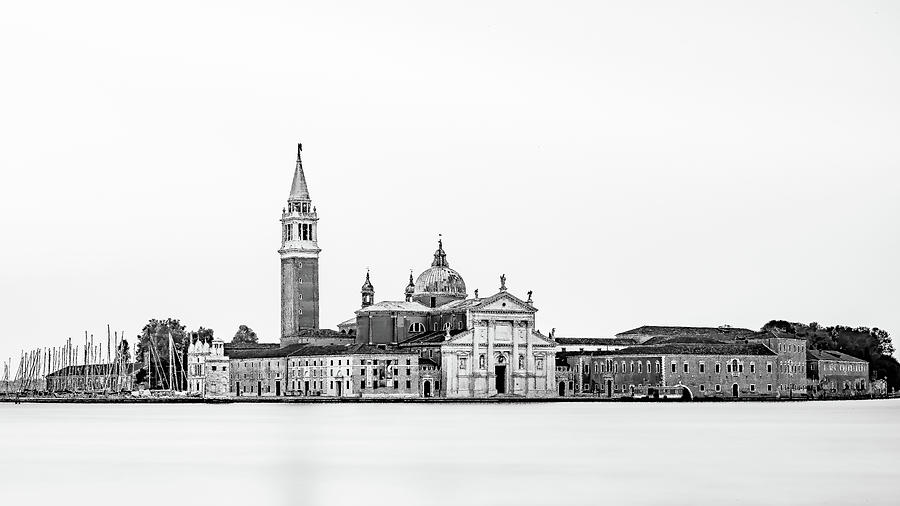 BW View of San Giorgio Maggiore Photograph by David Downs