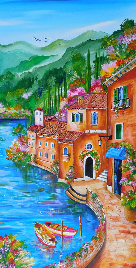 By The Lake Garda Painting by Roberto Gagliardi