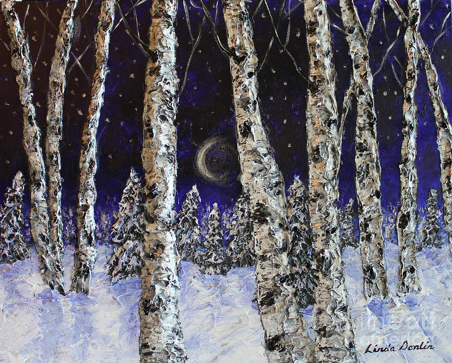 By the Light of the Silvery Moon SOLD Painting by Linda Donlin