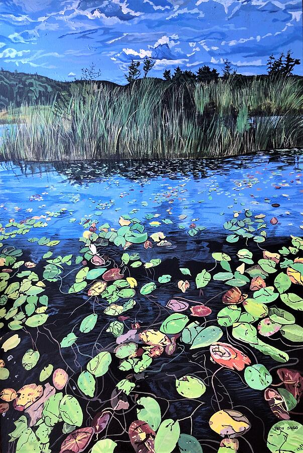By The Lilies Painting by Judy Sugg