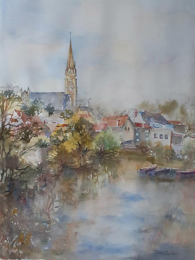 By the river Saint Loup sur Thouet Painting by Kim PARDON