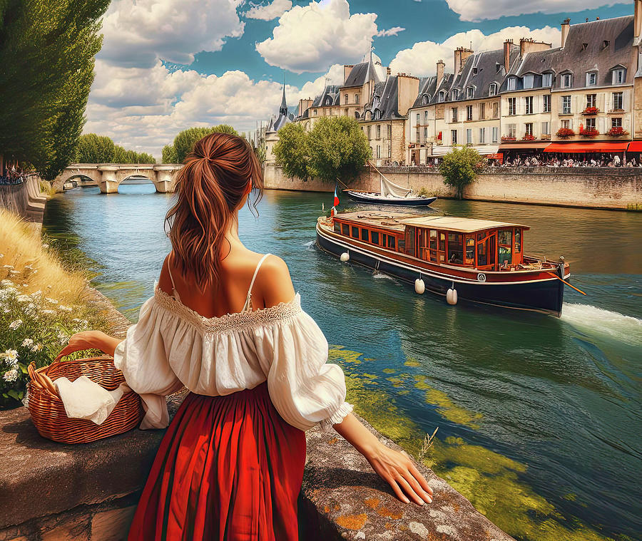 By The River Seine Digital Art by HH Photography of Florida