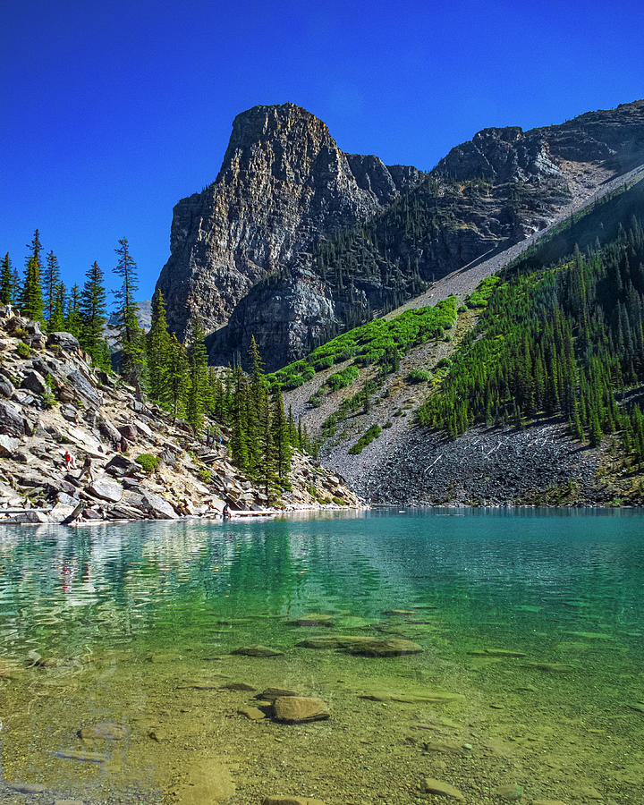 By the Rockpiles at Moraine Lake Photograph by Brian Shaw - Fine Art ...