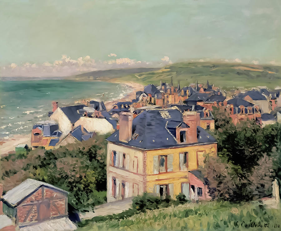 Gustave Caillebotte Painting - By the sea at Trouville by Gustave Caillebotte by Mango Art