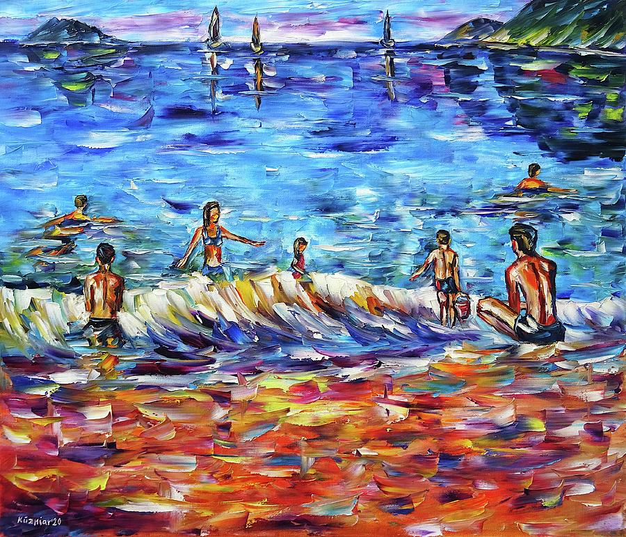 By The Sea Painting by Mirek Kuzniar