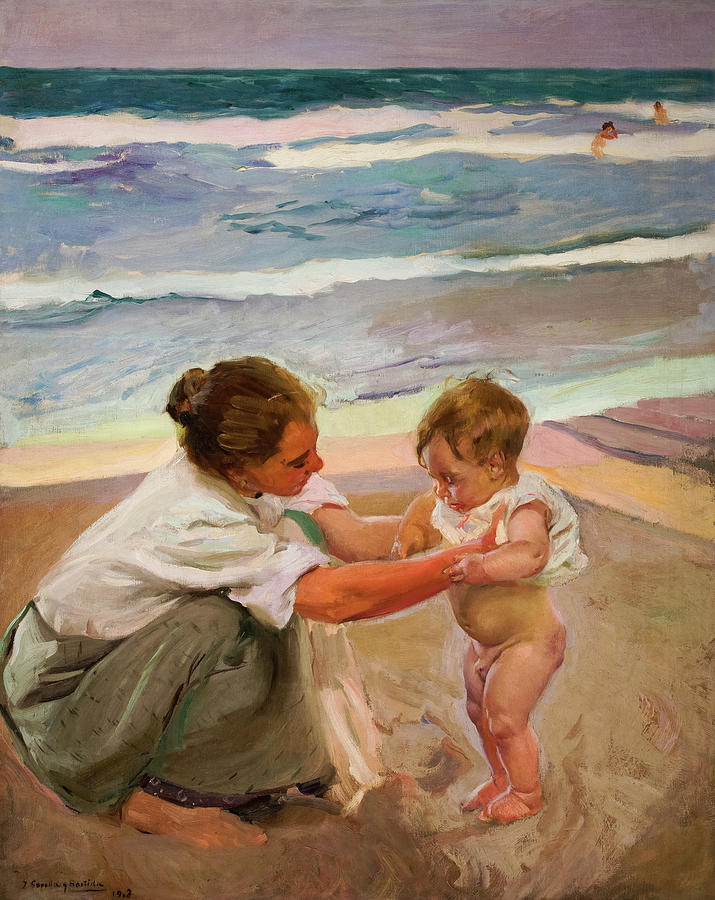 Joaquin Sorolla Painting - By the Seashore, Valencia, 1908 by Joaquin Sorolla