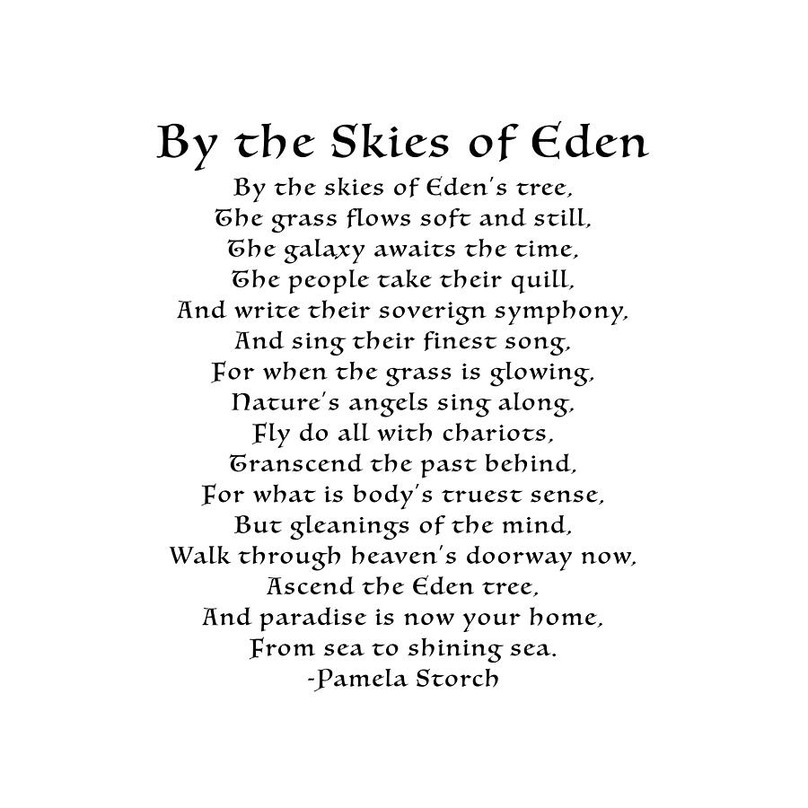 By the Skies of Eden Poem Writer's Edition Digital Art by Pamela Storch