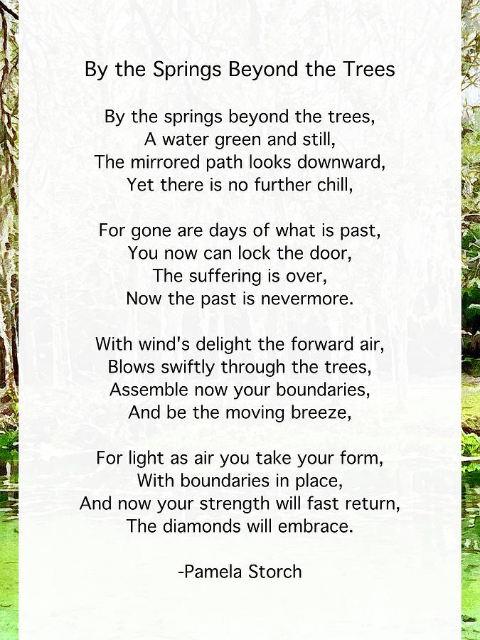 Tree Digital Art - By the Springs Beyond the Trees Poem by Pamela Storch