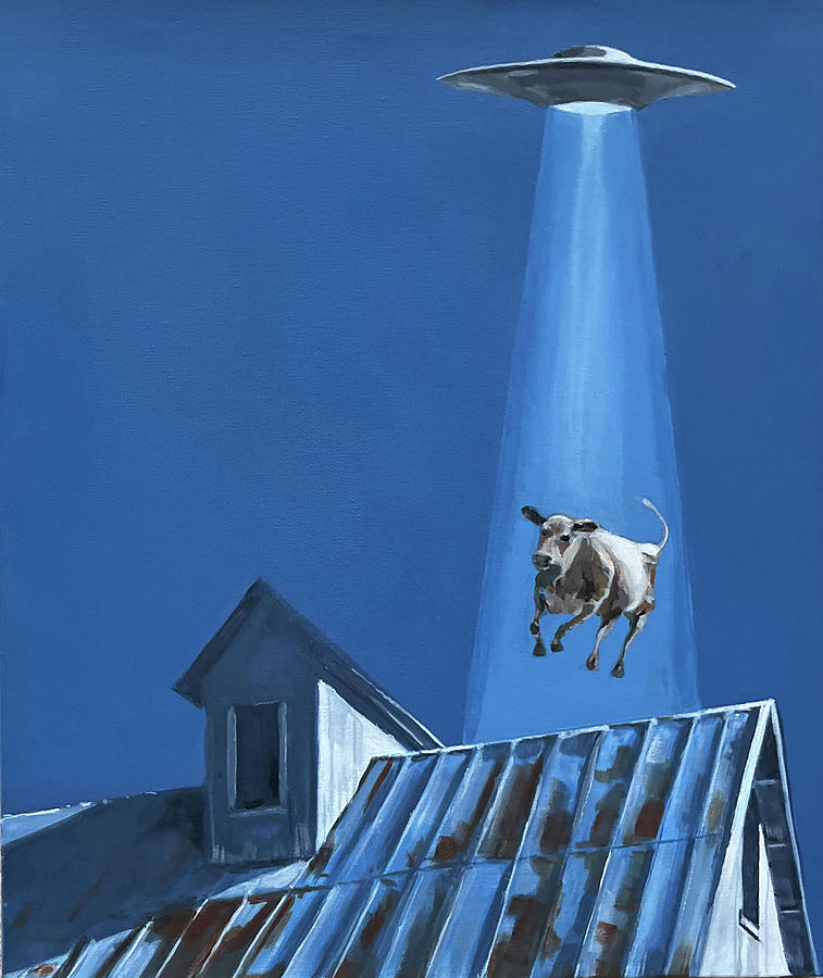 Cow Painting - Bye, Bye Bovine by Jeffrey Bess