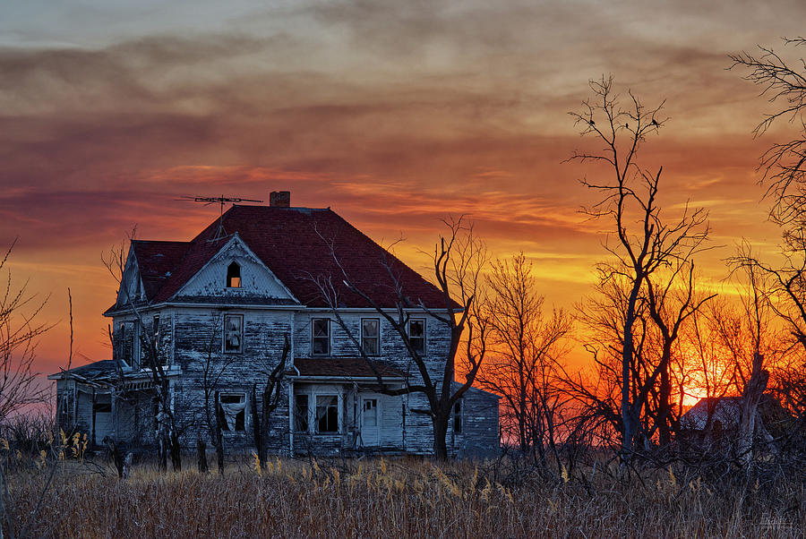 Byegone -  abandoned rural ND farm home Photograph by Peter Herman