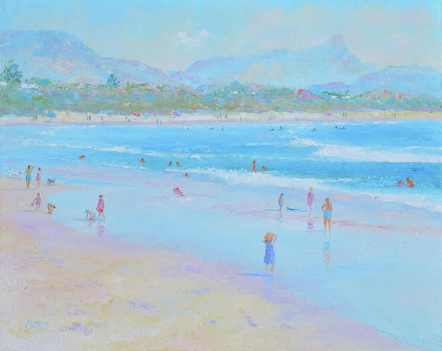 Byron Bay Beach scene Impression Painting by Jan Matson