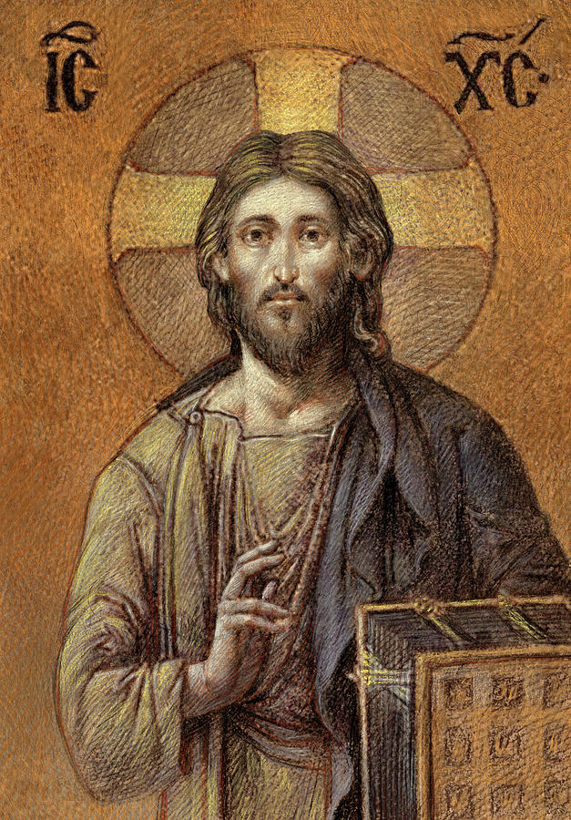 Byzantine Christ Painting by Kurt Wenner