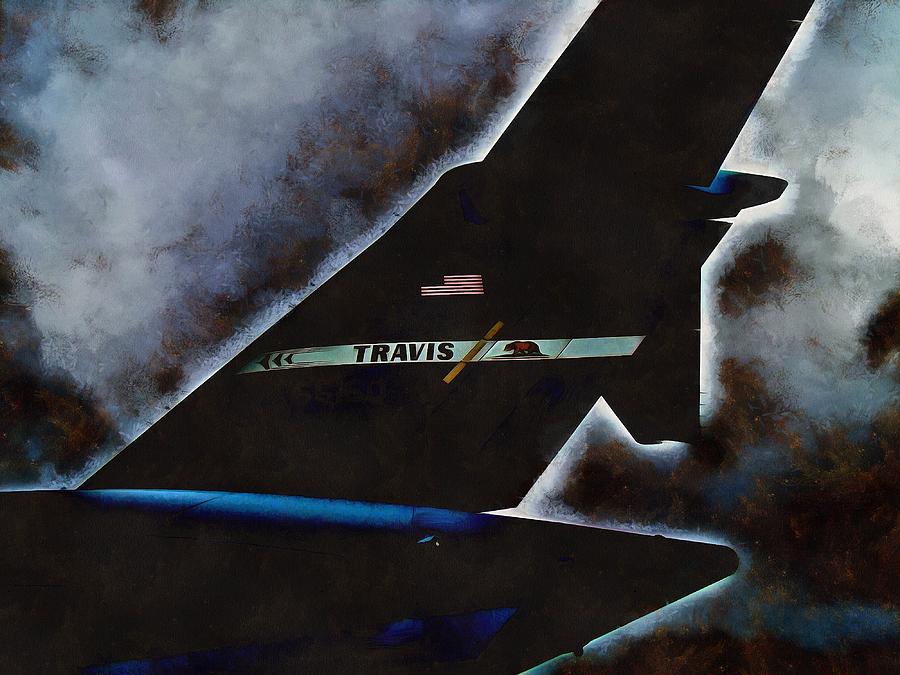 C-17 at Night Mixed Media by Christopher Reed