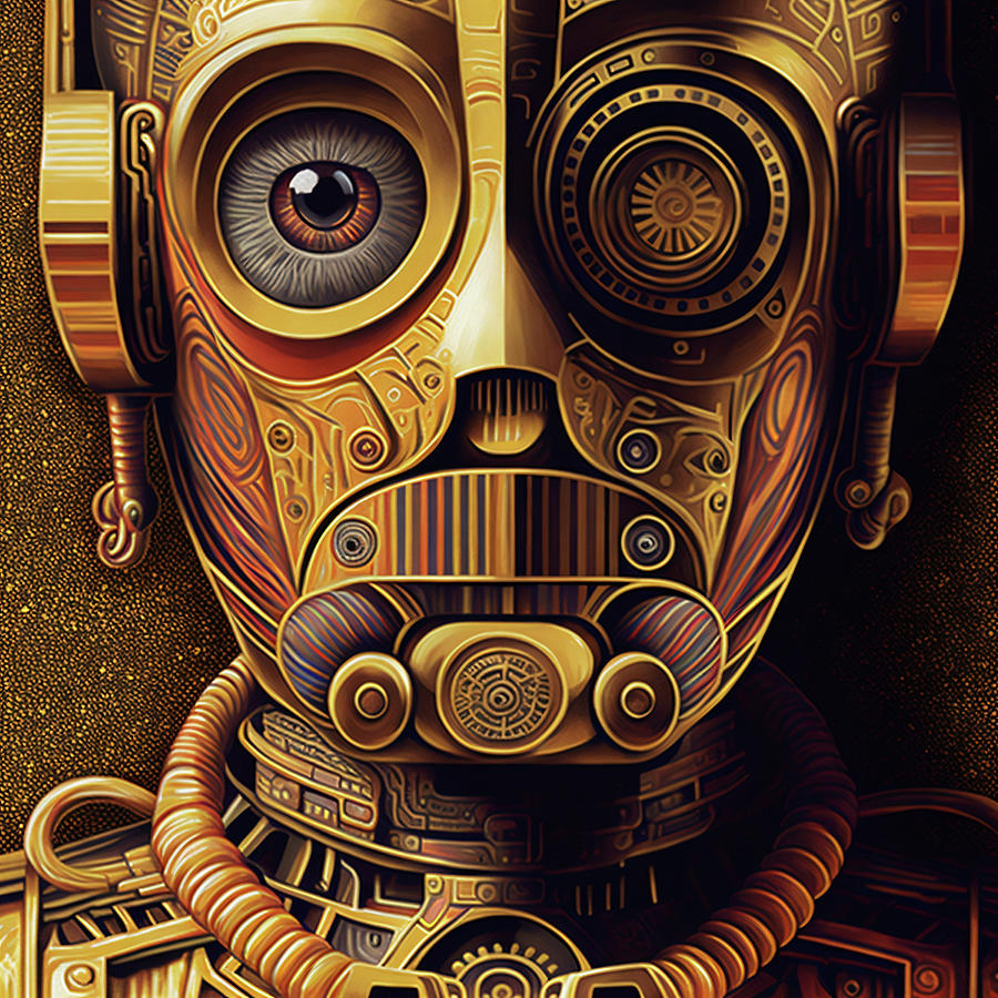 Star Wars Digital Art - C-3PO Chicano Style by iTCHY