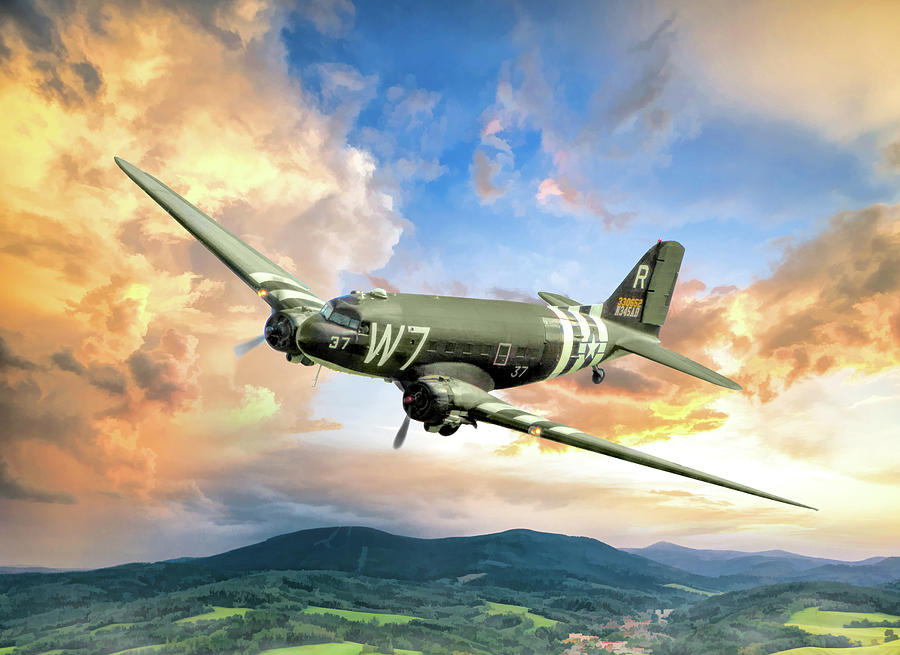 Airplane Painting - C-47 Skytrain by Christopher Arndt