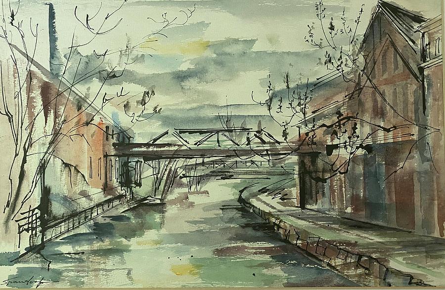C and O Canal, Georgetown  Painting by Lily Spandorf