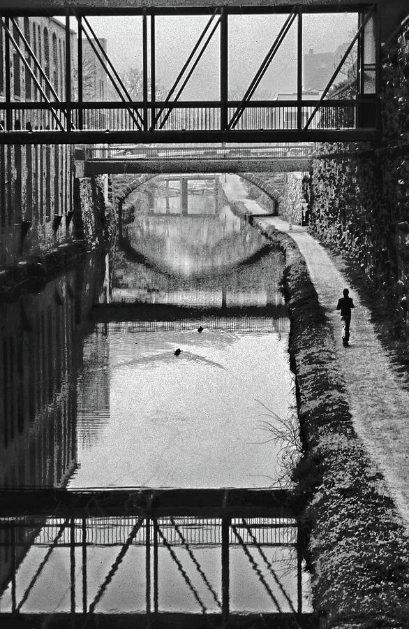 C and O Canal in Georgetown. Black and white Photograph by Bill Jonscher