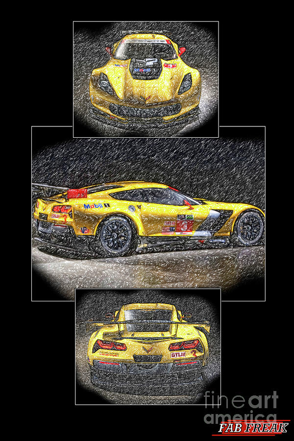 C7R Sketch Drawing by Darrell Foster