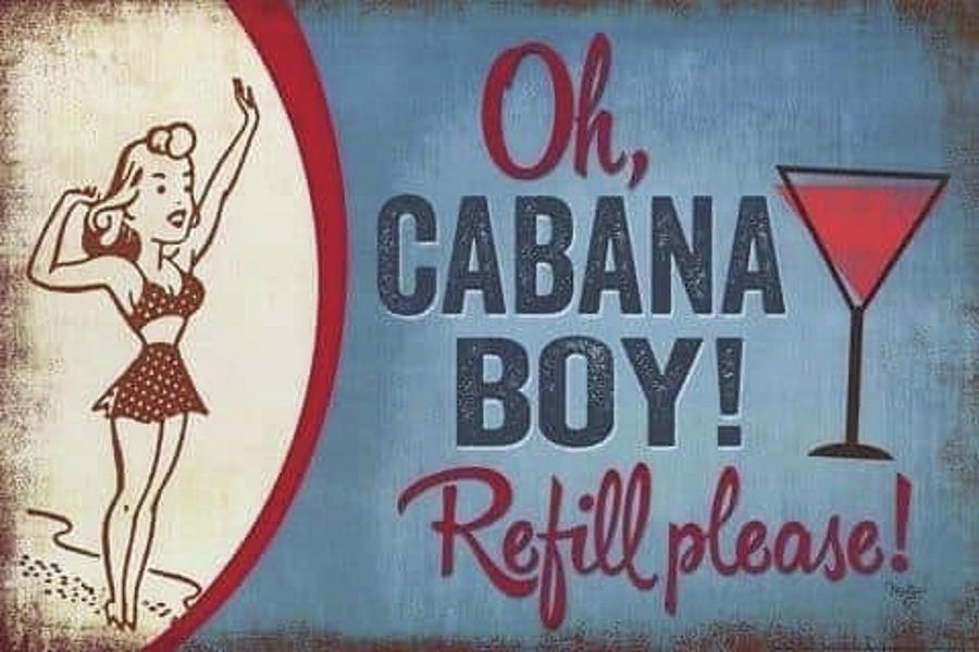 Cabana Boy Signage Mixed Media by Jas Stem - Pixels