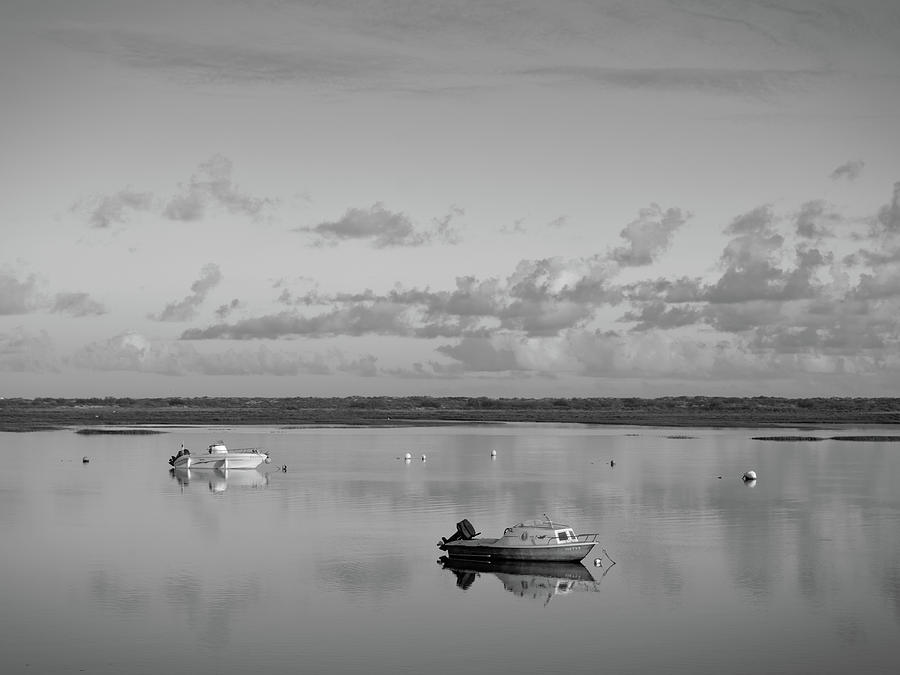 Cabanas de Tavira Boats in Monochrome Photograph by Angelo DeVal